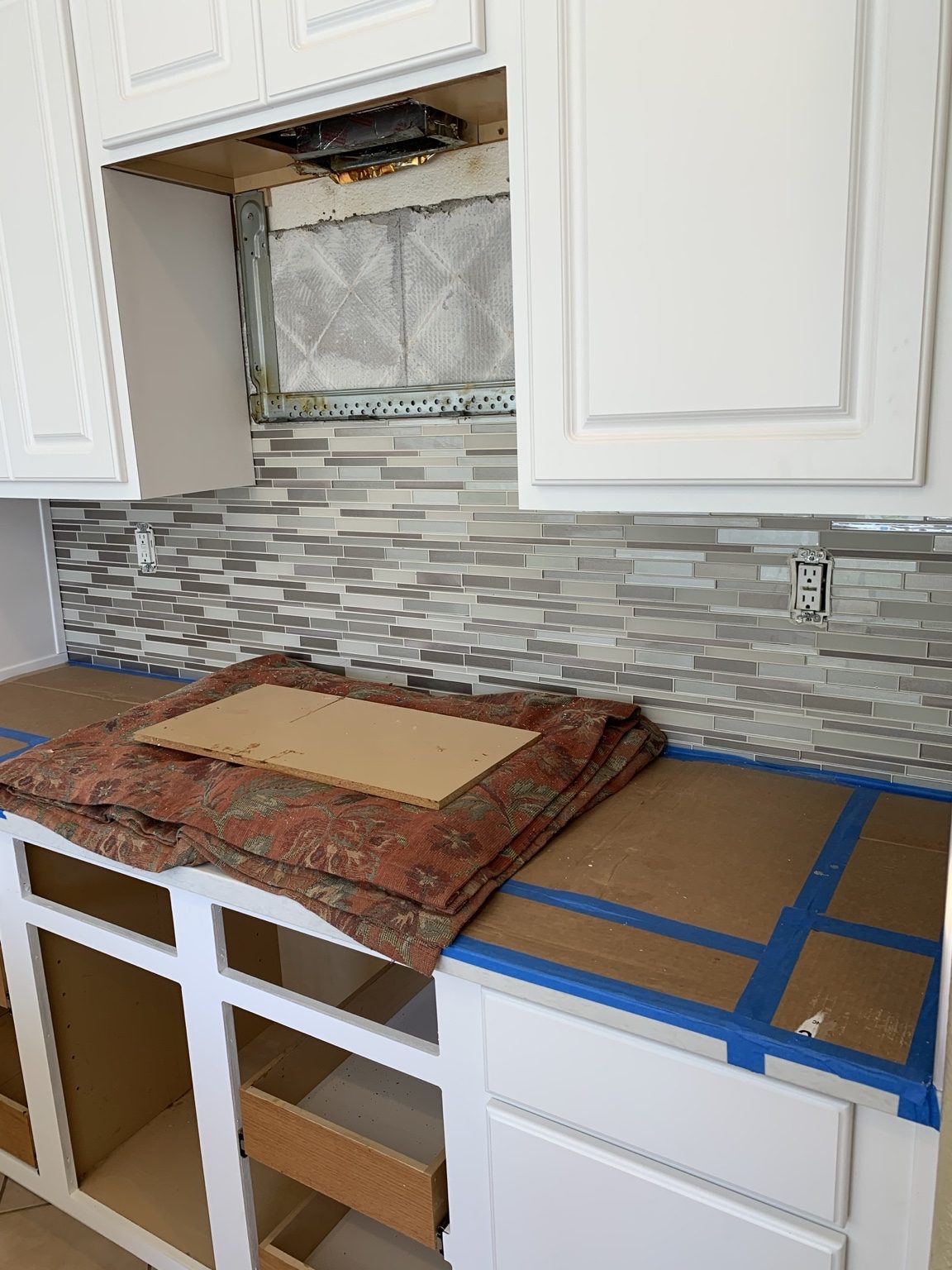 Kitchen backsplash installation