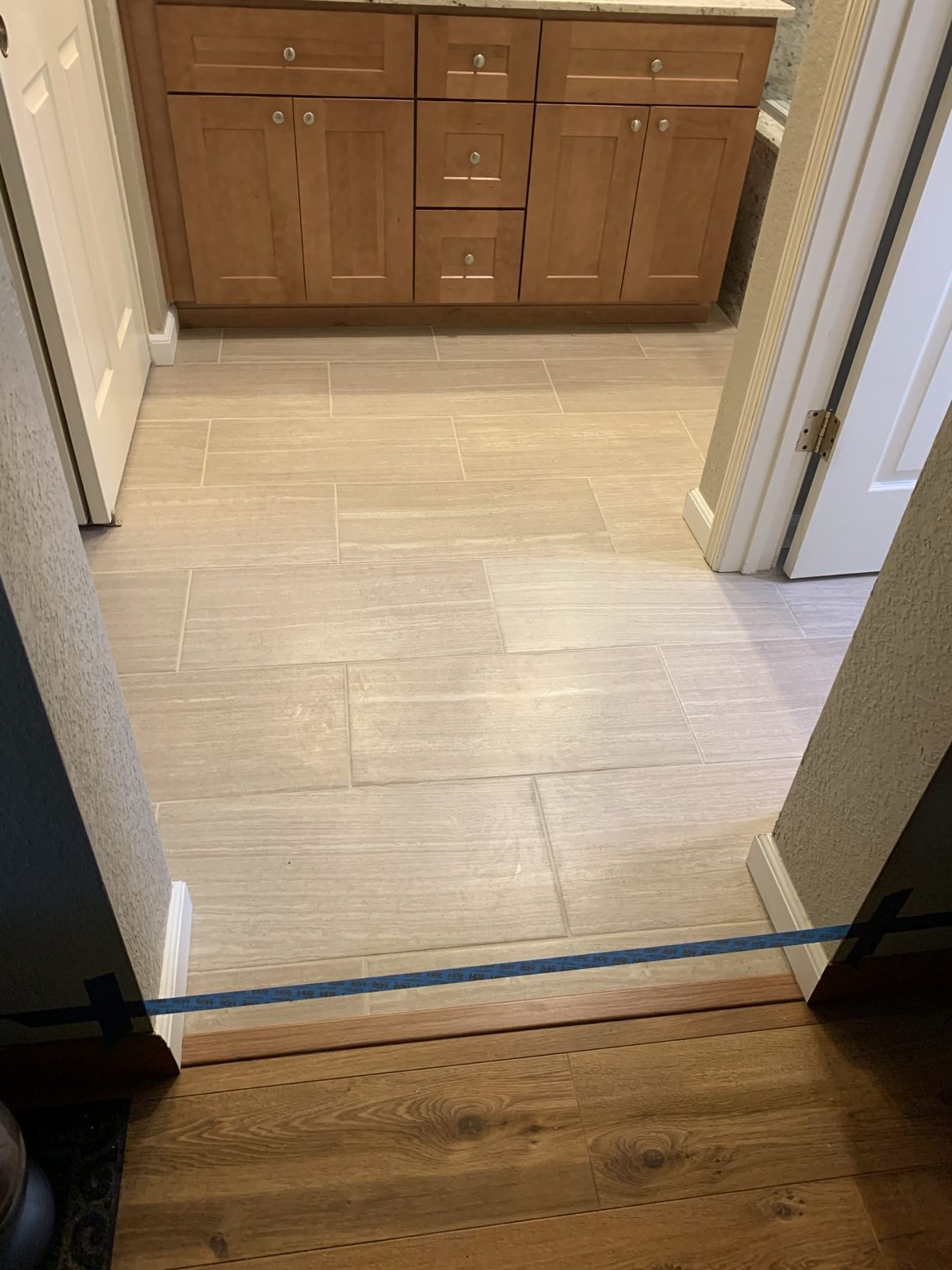 Bathroom tile flooring